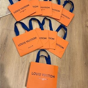 Louis Vuitton Orange Shopping Bags - Small size, lot of 8